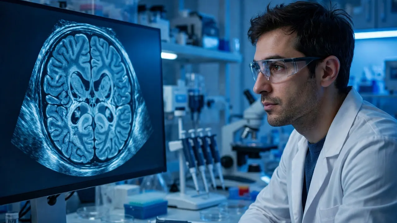 A clinician monitoring an ultrasound imaging screen in a research laboratory
